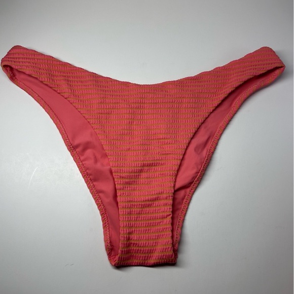 Lululemon Smocked Skimpy Fit Swim Suit Bikini Top Bottom Size 8 A/B Cup Apricot - Picture 11 of 12